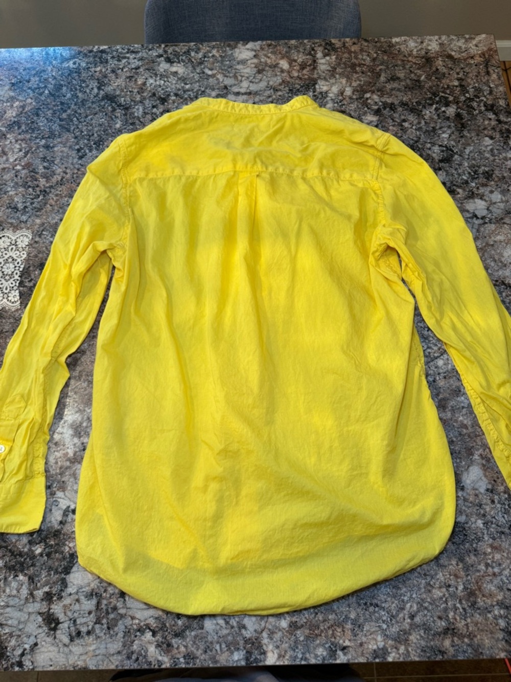 Ralph Lauren Yellow Button-Front Denim Top - Picture 4 of 6